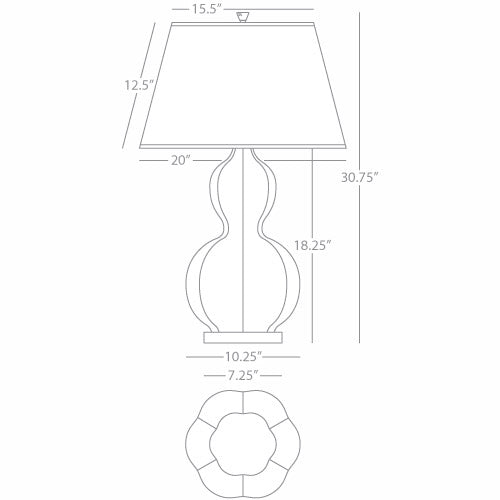 Robert Abbey  Williamsburg Williamsburg Randolph Table Lamp in Gray Taupe Glazed Ceramic with Lucite Base CG997