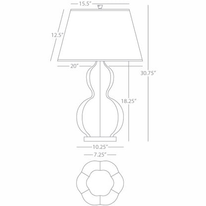 Robert Abbey  Williamsburg Williamsburg Randolph Table Lamp in Gray Taupe Glazed Ceramic with Lucite Base CG997