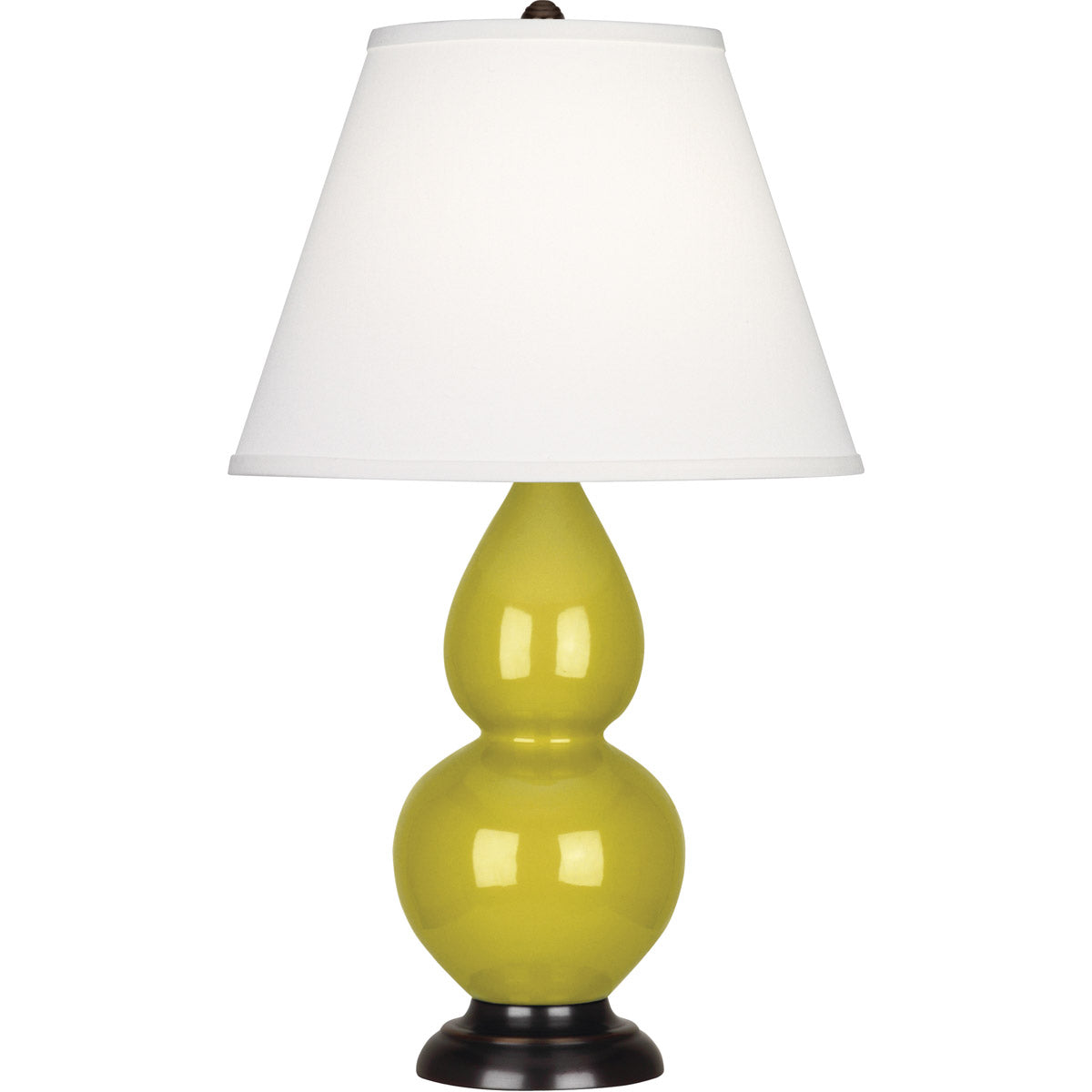 Robert Abbey  Citron Small Double Gourd Accent Lamp in Citron Glazed Ceramic with Deep Patina Bronze Finished Accents CI11X