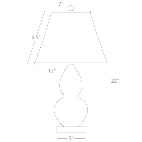 Robert Abbey  Citron Small Double Gourd Accent Lamp in Citron Glazed Ceramic with Lucite Base CI13X