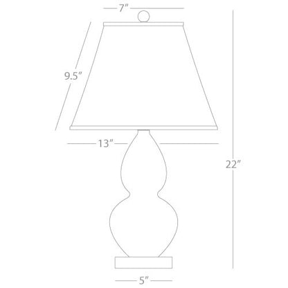 Robert Abbey  Citron Small Double Gourd Accent Lamp in Citron Glazed Ceramic with Lucite Base CI13X