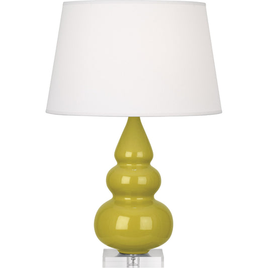 Robert Abbey  Citron Small Triple Gourd Accent Lamp in Citron Glazed Ceramic with Deep Patina Bronze Finished Accents CI33X