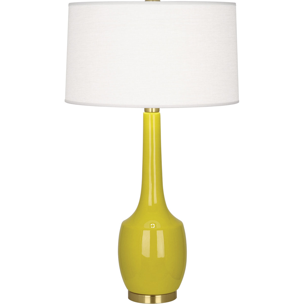 Robert Abbey  Citron Delilah Table Lamp in Citron Glazed Ceramic with Antique Brass Finish CI701