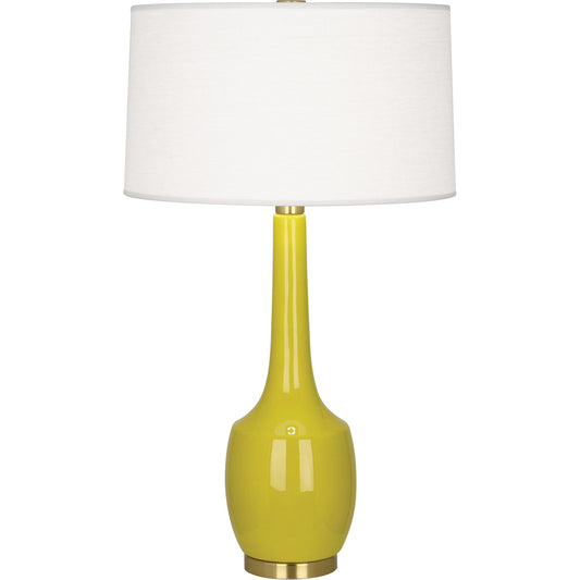 Robert Abbey  Citron Delilah Table Lamp in Citron Glazed Ceramic with Antique Brass Finish CI701