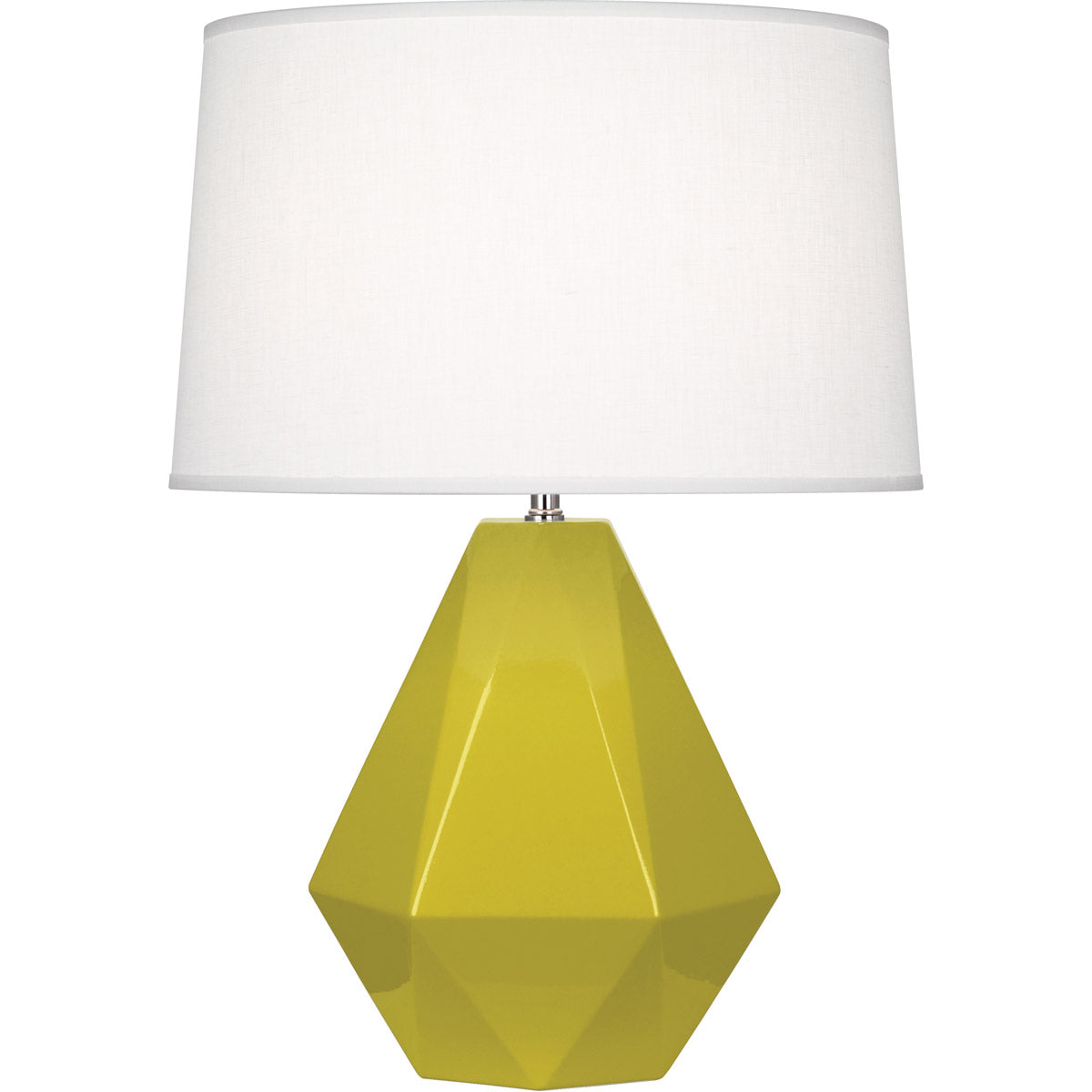 Robert Abbey  Citron Delta Table Lamp in Citron Glazed Ceramic CI930