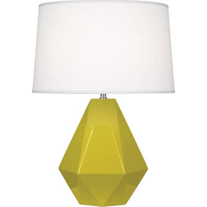 Robert Abbey  Citron Delta Table Lamp in Citron Glazed Ceramic CI930