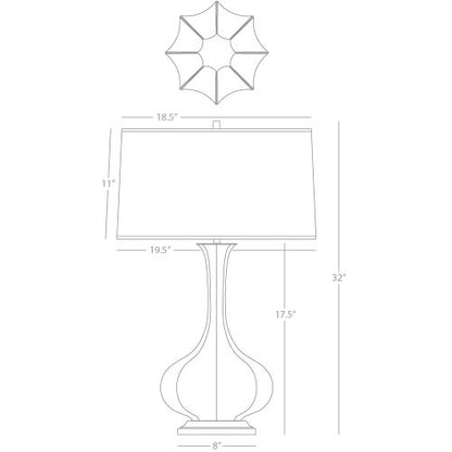 Robert Abbey  Citron Pike Table Lamp in Citron Glazed Ceramic with Aged Brass Accents CI994