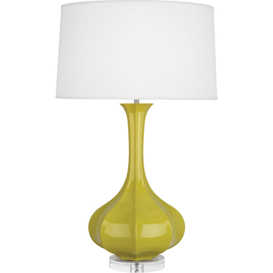 Robert Abbey  Citron Pike Table Lamp in Citron Glazed Ceramic with Lucite Base CI996