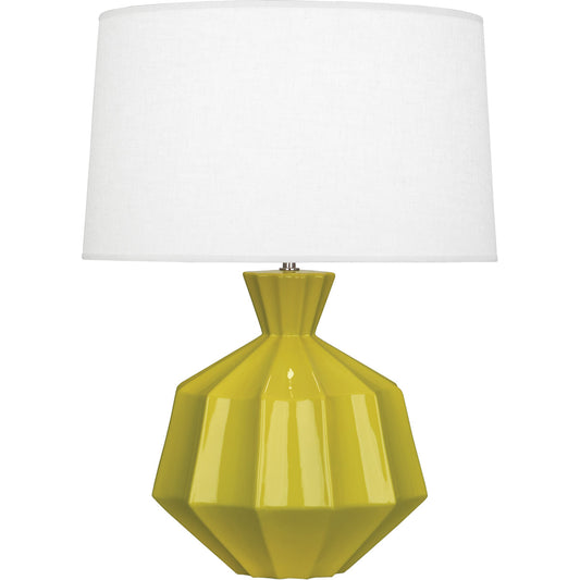 Robert Abbey  Citron Orion Ceramic Table Lamp in Citron Glazed Ceramic CI999