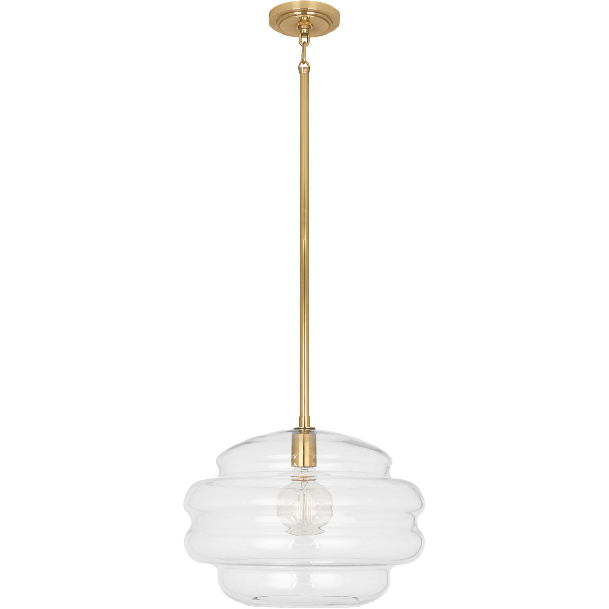 Robert Abbey  Horizon Pendant in Modern Brass Finish with Clear Glass CL65