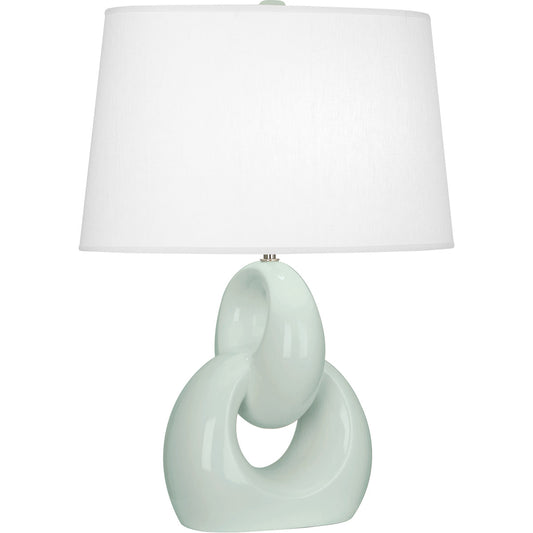 Robert Abbey  Celadon Fusion Table Lamp in Celadon Glazed Ceramic with Polished Nickel Accents CL981