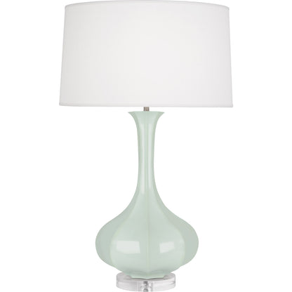 Robert Abbey  Celadon Pike Table Lamp in Celadon Glazed Ceramic with Lucite Base CL996