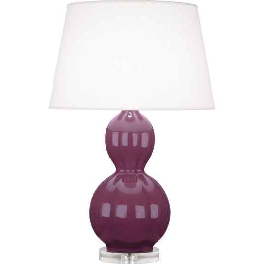 Robert Abbey  Williamsburg Williamsburg Randolph Table Lamp in Deep Mauve Glazed Ceramic with Lucite Base CP997