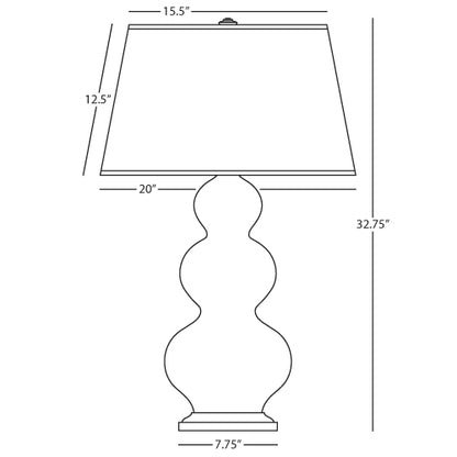 Robert Abbey  Cobalt Triple Gourd Table Lamp CT42X