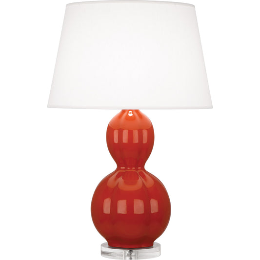 Robert Abbey  Williamsburg Williamsburg Randolph Table Lamp in Rusty Red Orange Glazed Ceramic with Lucite Base DB997