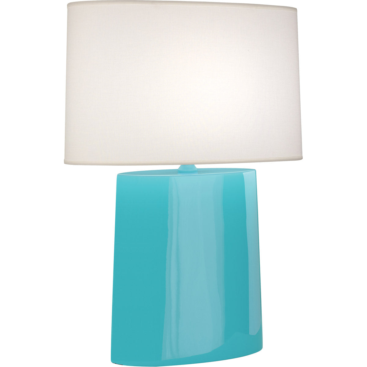 Robert Abbey  Egg Blue Victor Table Lamp in Egg Blue Glazed Ceramic EB03