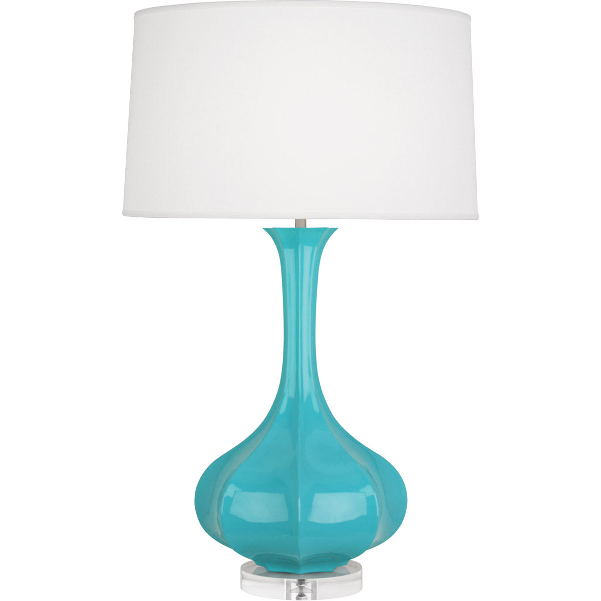 Robert Abbey  Egg Blue Pike Table Lamp in Egg Blue Glazed Ceramic with Lucite Base EB996