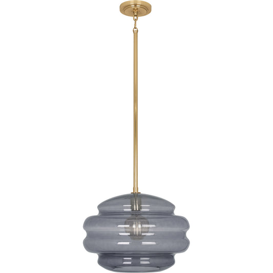 Robert Abbey  Horizon Pendant in Modern Brass Finish with Smoke Gray Glass GY65