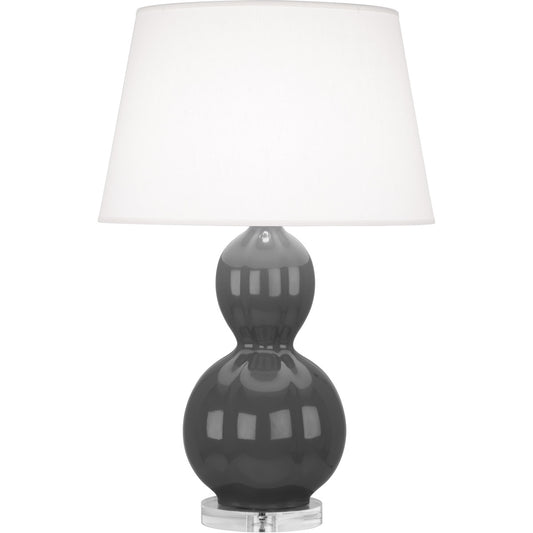 Robert Abbey  Williamsburg Williamsburg Randolph Table Lamp in Dark Gray Glazed Ceramic with Lucite Base LB997