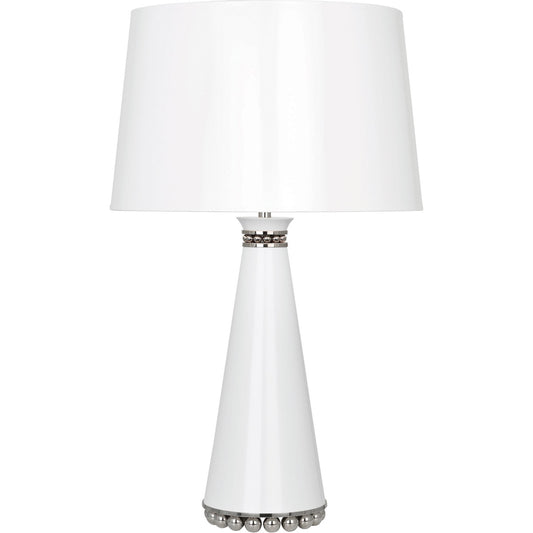 Robert Abbey  Pearl Table Lamp in Lily Lacquered Paint and Polished Nickel Accents LY45