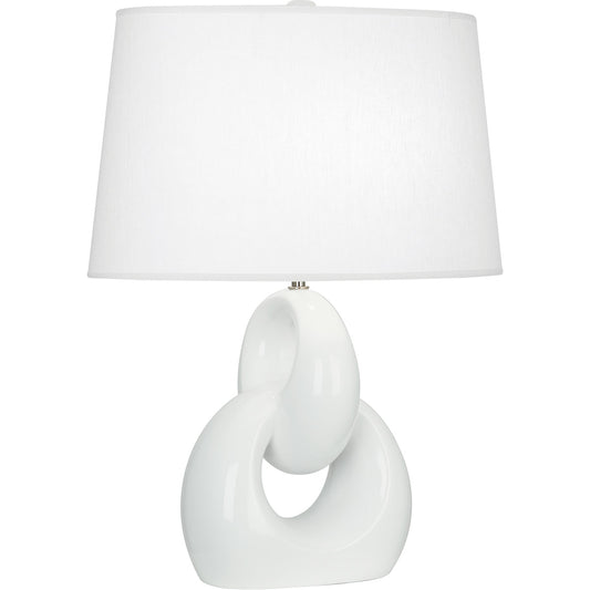 Robert Abbey  Lily Fusion Table Lamp in Lily Glazed Ceramic with Polished Nickel Accents LY981