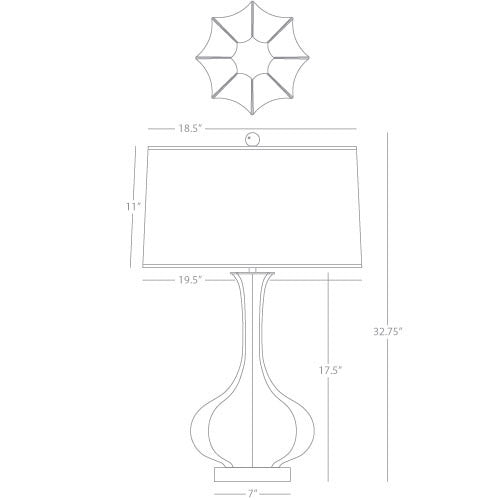 Robert Abbey  Lily Pike Table Lamp in Lily Glazed Ceramic with Lucite Base LY996