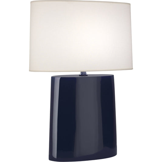 Robert Abbey  Midnight Victor Table Lamp in Midnight Blue Glazed Ceramic MB03