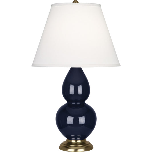 Robert Abbey  Midnight Small Double Gourd Accent Lamp in Midnight Blue Glazed Ceramic with Antique Brass Finished Accents MB10X