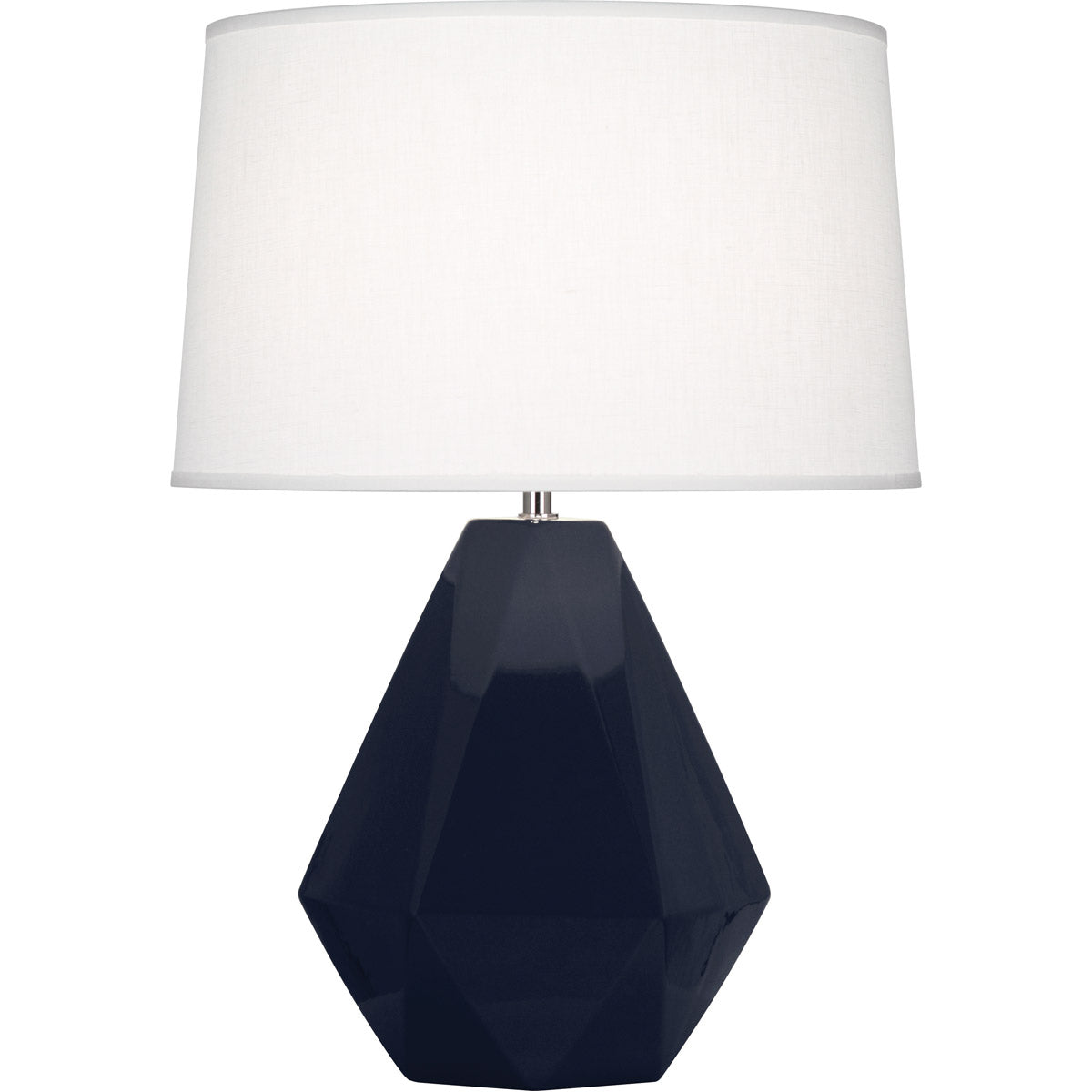 Robert Abbey  Midnight Delta Table Lamp in Midnight Blue Glazed Ceramic MB930