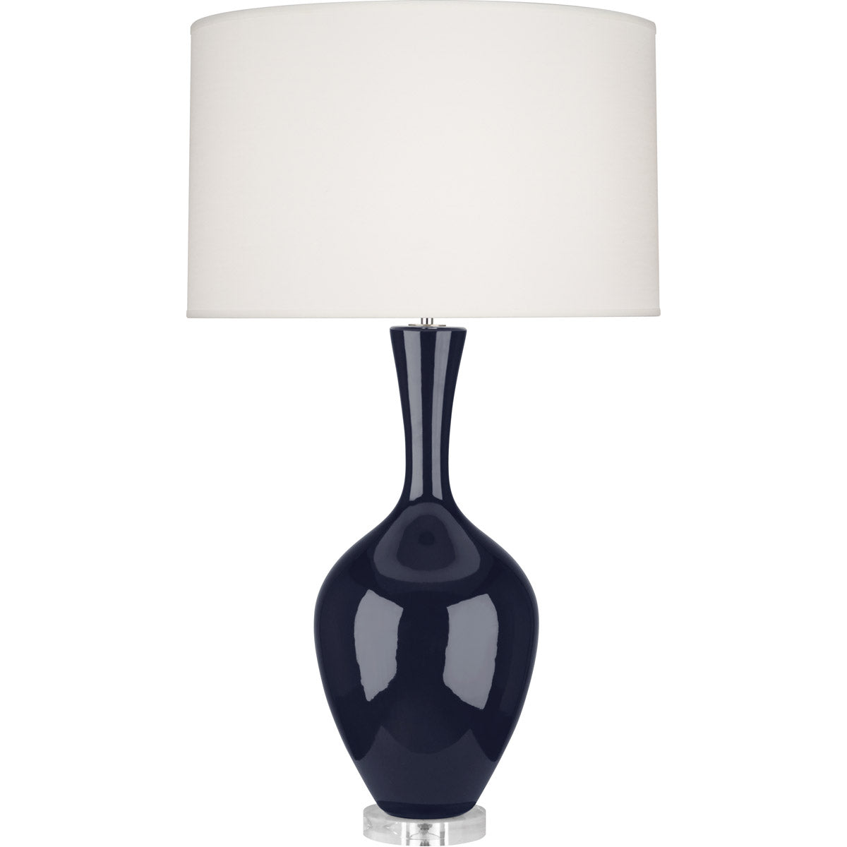 Robert Abbey  Midnight Audrey Table Lamp in Midnight Blue Glazed Ceramic MB980