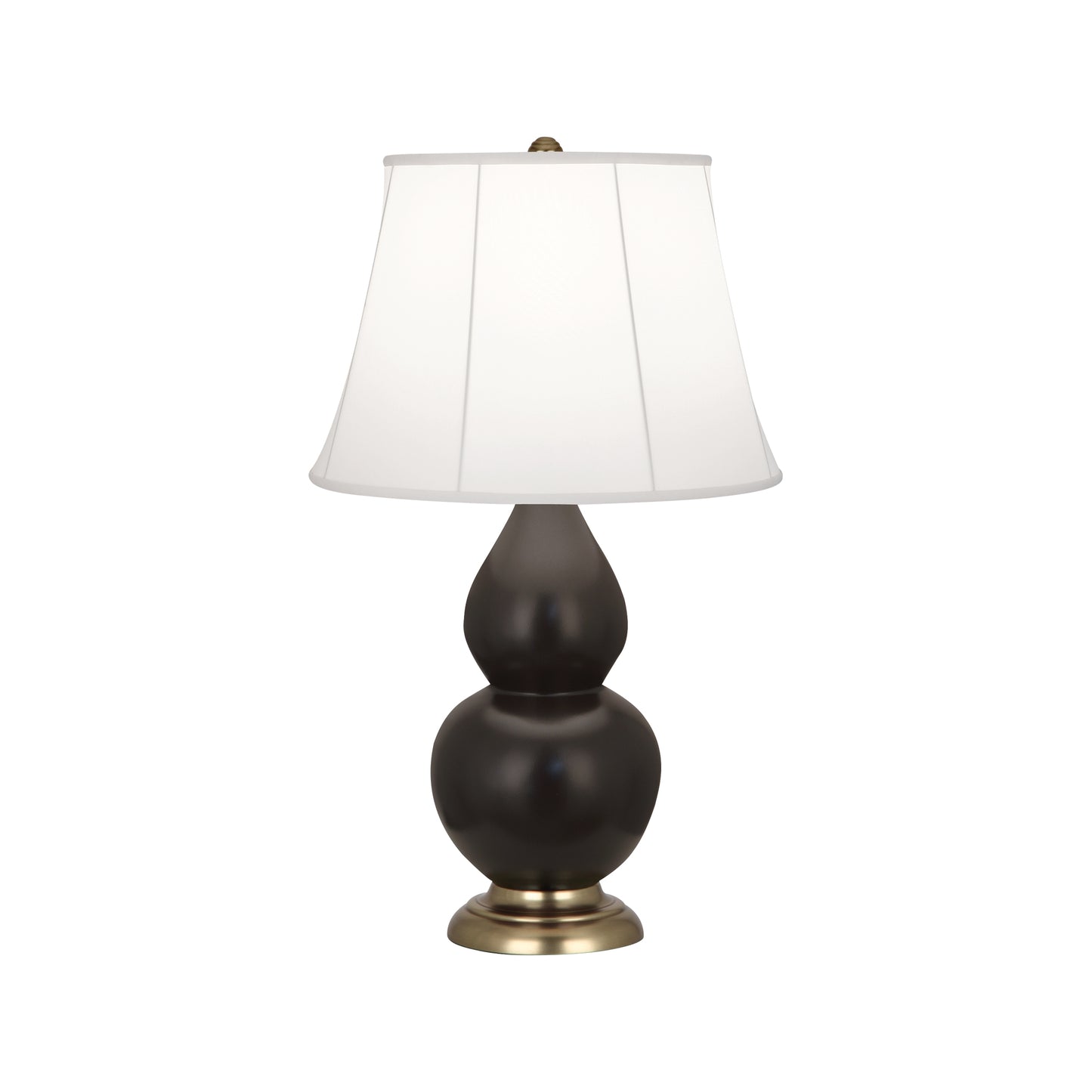 Robert Abbey  Matte Coffee Small Double Gourd Accent Lamp in Matte Coffee Glazed Ceramic with Antique Brass Finished Accents MCF14