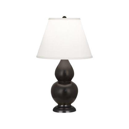 Robert Abbey  Matte Coffee Small Double Gourd Accent Lamp in Matte Coffee Glazed Ceramic with Deep Patina Bronze Finished Accents MCF51