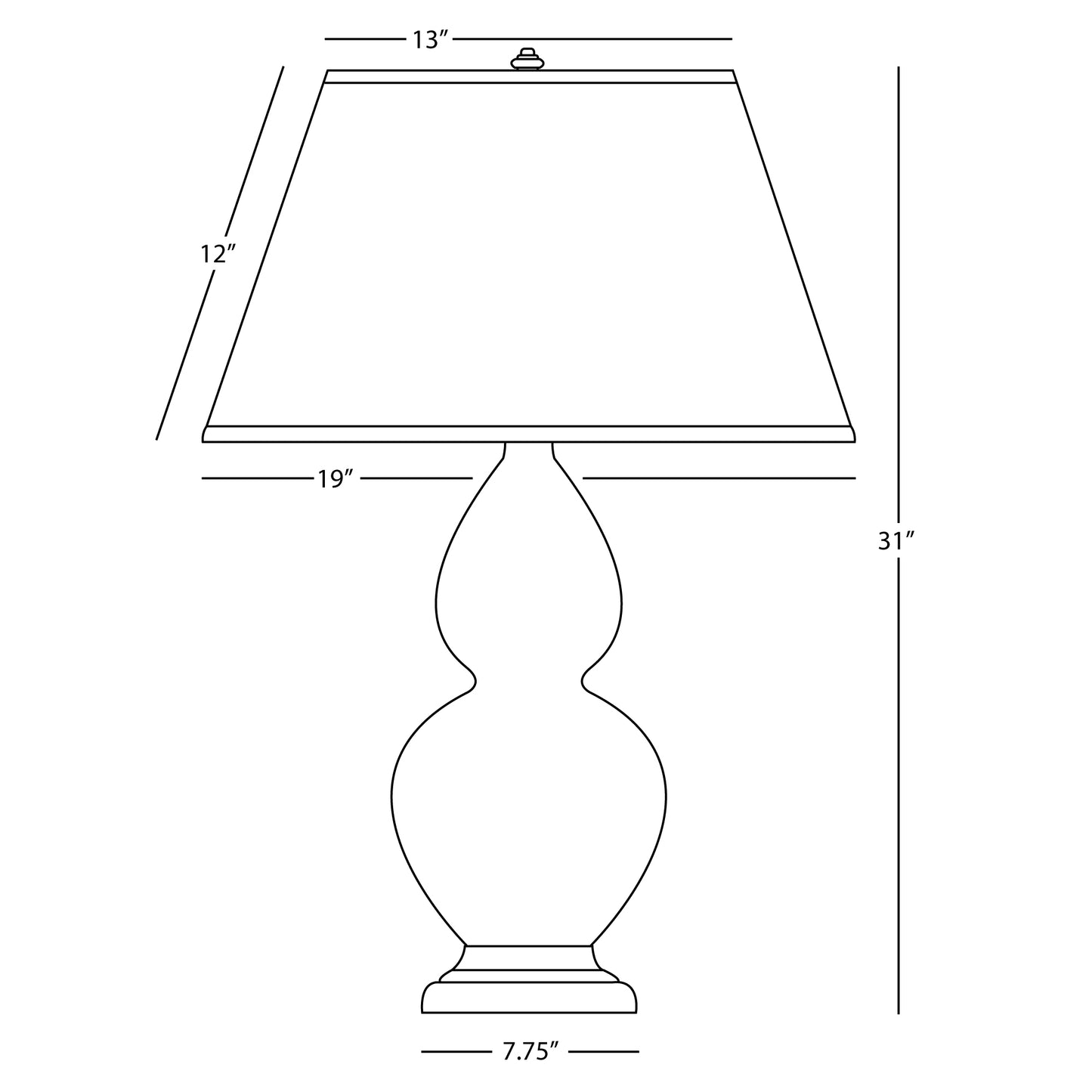 Robert Abbey  Matte Coffee Double Gourd Table Lamp in Matte Coffee Glazed Ceramic with Antique Silver Finished Accents MCF59