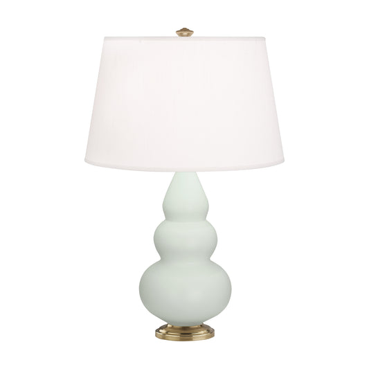 Robert Abbey  Matte Celadon Small Triple Gourd Accent Lamp in Matte Celadon Glazed Ceramic with Antique Natural Brass Finished Accents MCL30