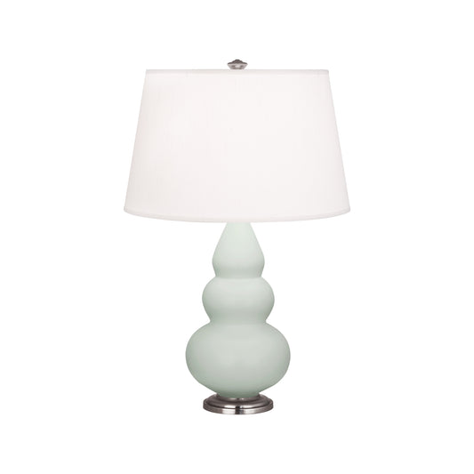 Robert Abbey  Matte Celadon Small Triple Gourd Accent Lamp in Matte Celadon Glazed Ceramic with Antique Silver Finished Accents MCL32