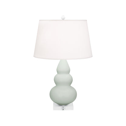 Robert Abbey  Matte Celadon Small Triple Gourd Accent Lamp in Matte Celadon Glazed Ceramic with Lucite Base MCL33