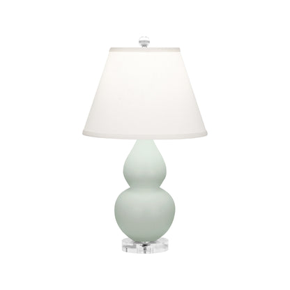 Robert Abbey  Matte Celadon Small Double Gourd Accent Lamp in Matte Celadon Glazed Ceramic with Lucite Base MCL53