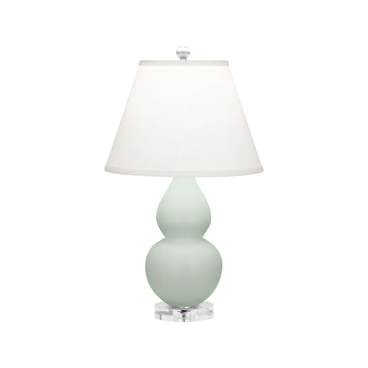 Robert Abbey  Matte Celadon Small Double Gourd Accent Lamp in Matte Celadon Glazed Ceramic with Lucite Base MCL53