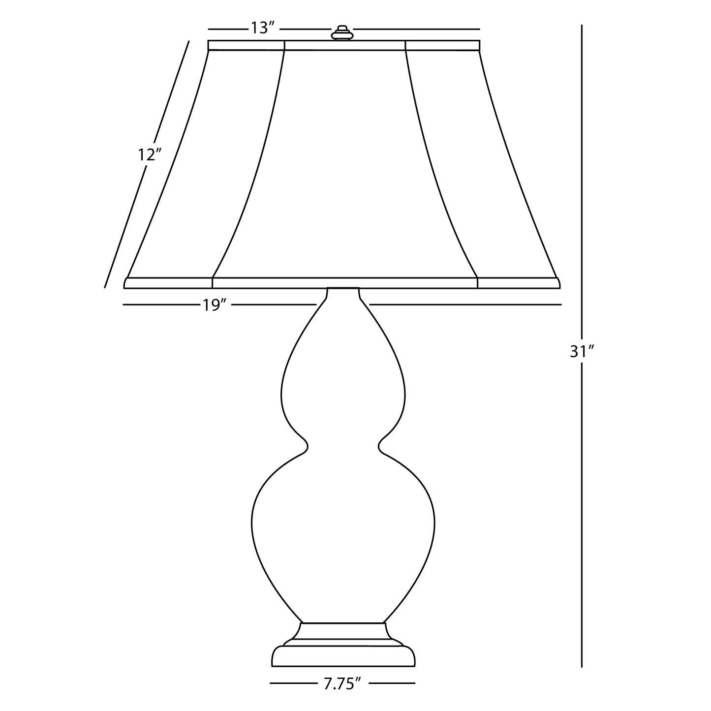 Robert Abbey  Matte Celadon Double Gourd Table Lamp in Matte Celadon Glazed Ceramic MCL54