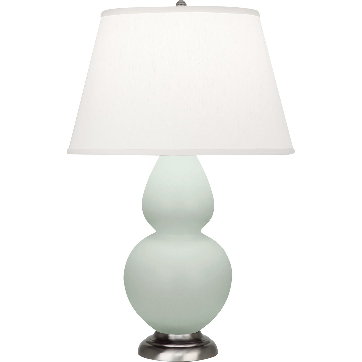 Robert Abbey  Matte Celadon Double Gourd Table Lamp in Matte Celadon Glazed Ceramic with Antique Silver Finished Accents MCL59