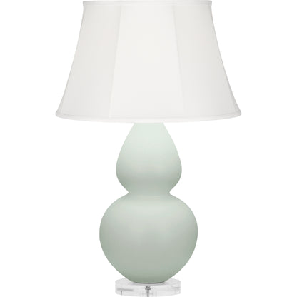 Robert Abbey  Matte Celadon Double Gourd Table Lamp in Matte Celadon Glazed Ceramic with Lucite Base MCL61