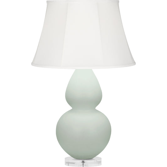 Robert Abbey  Matte Celadon Double Gourd Table Lamp in Matte Celadon Glazed Ceramic with Lucite Base MCL61