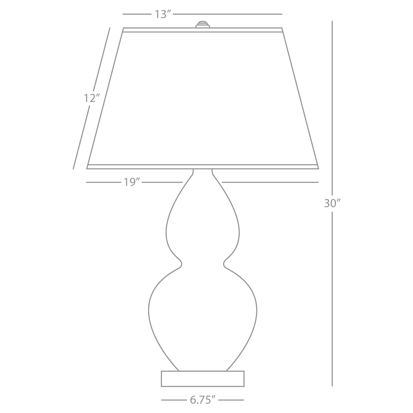 Robert Abbey  Matte Celadon Double Gourd Table Lamp in Matte Celadon Glazed Ceramic with Lucite Base MCL62