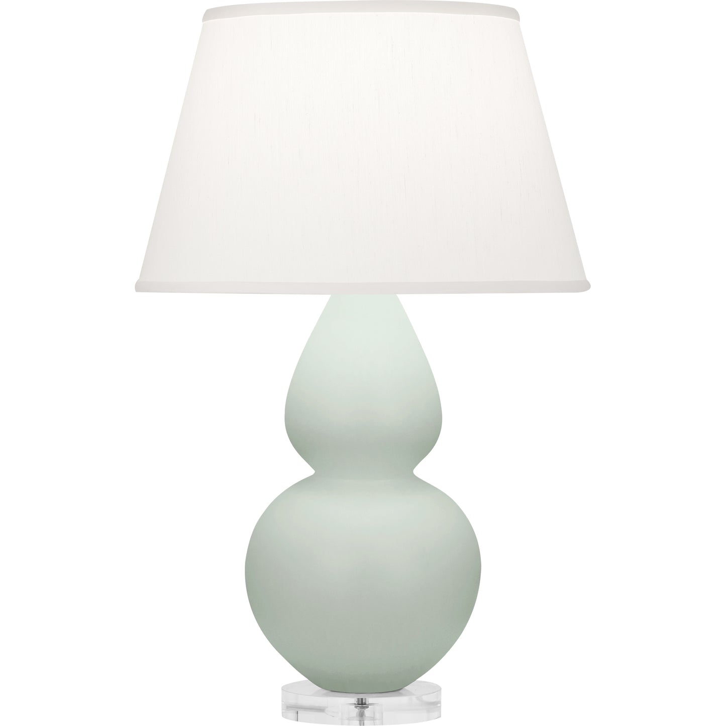 Robert Abbey  Matte Celadon Double Gourd Table Lamp in Matte Celadon Glazed Ceramic with Lucite Base MCL62