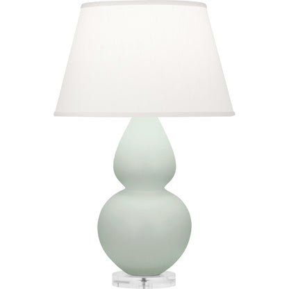 Robert Abbey  Matte Celadon Double Gourd Table Lamp in Matte Celadon Glazed Ceramic with Lucite Base MCL62