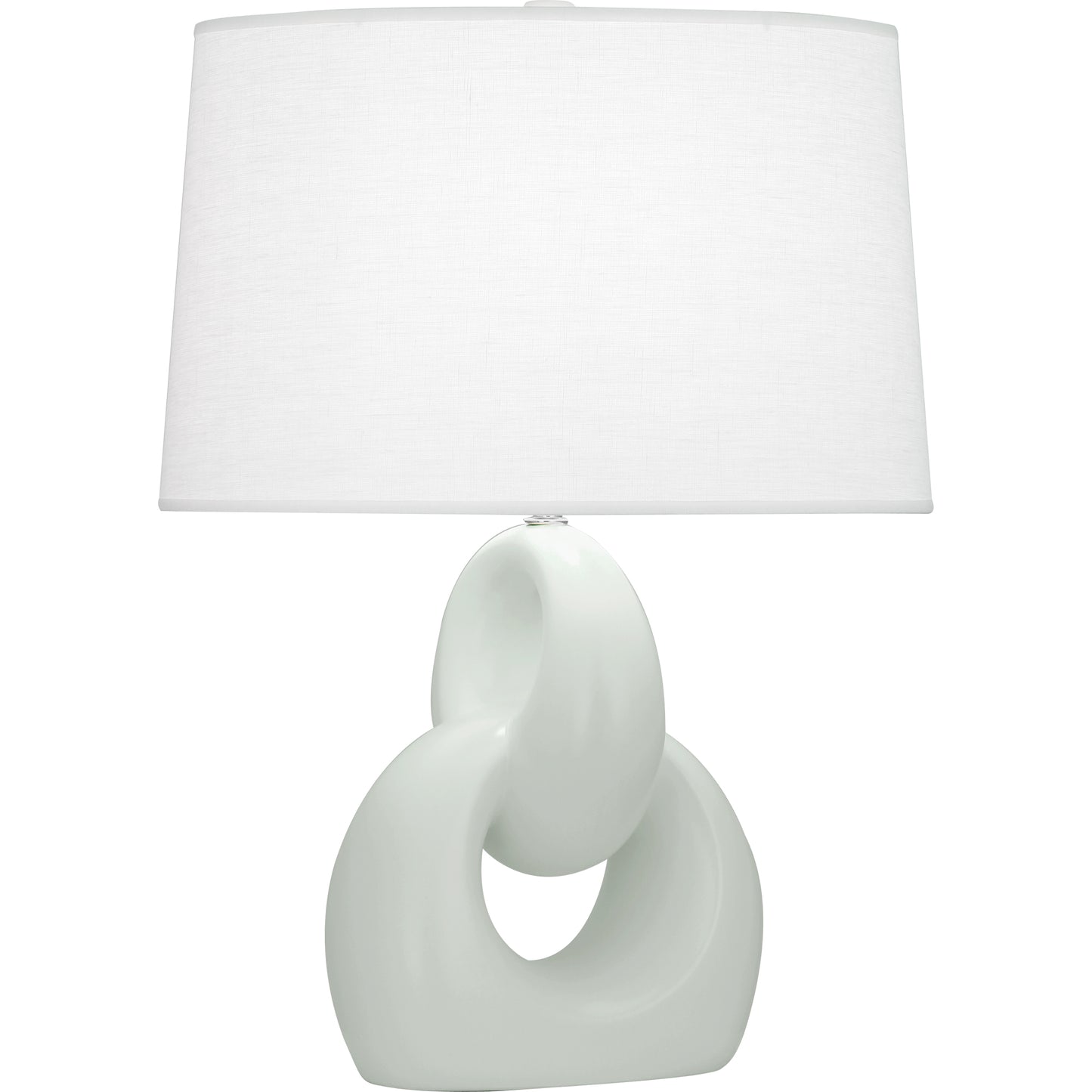 Robert Abbey  Matte Celadon Fusion Table Lamp in Matte Celadon Glazed Ceramic with Polished Nickel Accents MCL81