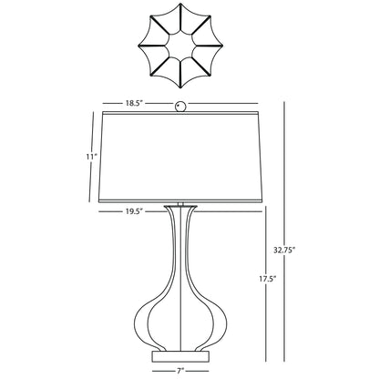 Robert Abbey  Matte Celadon Pike Table Lamp in Matte Celadon Glazed Ceramic with Lucite Base MCL96