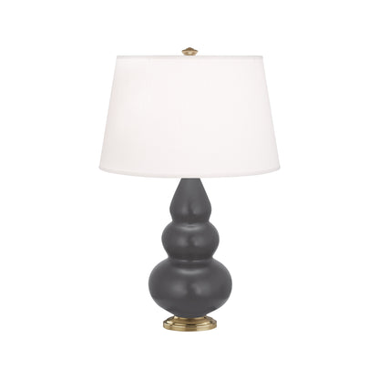 Robert Abbey  Matte Ash Small Triple Gourd Accent Lamp in Matte Ash Glazed Ceramic with Antique Brass Finished Accents MCR30