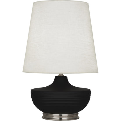 Robert Abbey  Michael Berman Matte Dark Coal Michael Berman Nolan Table Lamp in Matte Dark Coal Glazed Ceramic with Dark Antique Nickel Accents MDC23