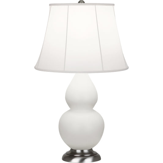 Robert Abbey  Matte Lily Small Double Gourd Accent Lamp in Matte Lily Glazed Ceramic with Antique Silver Finished Accents MLY12